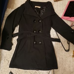 Black fleeces dress coat